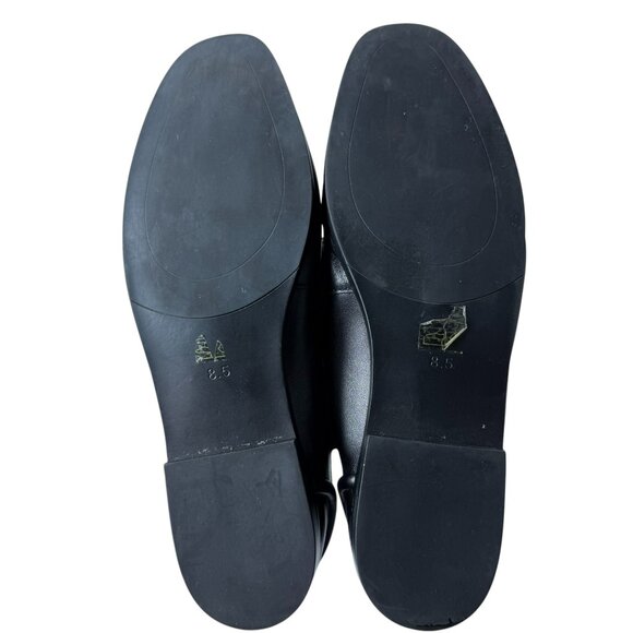 Jeffrey Campbell Black Leather Loafers โ Size 8.5 โ Gold Horsebit Detail - Picture 4 of 9